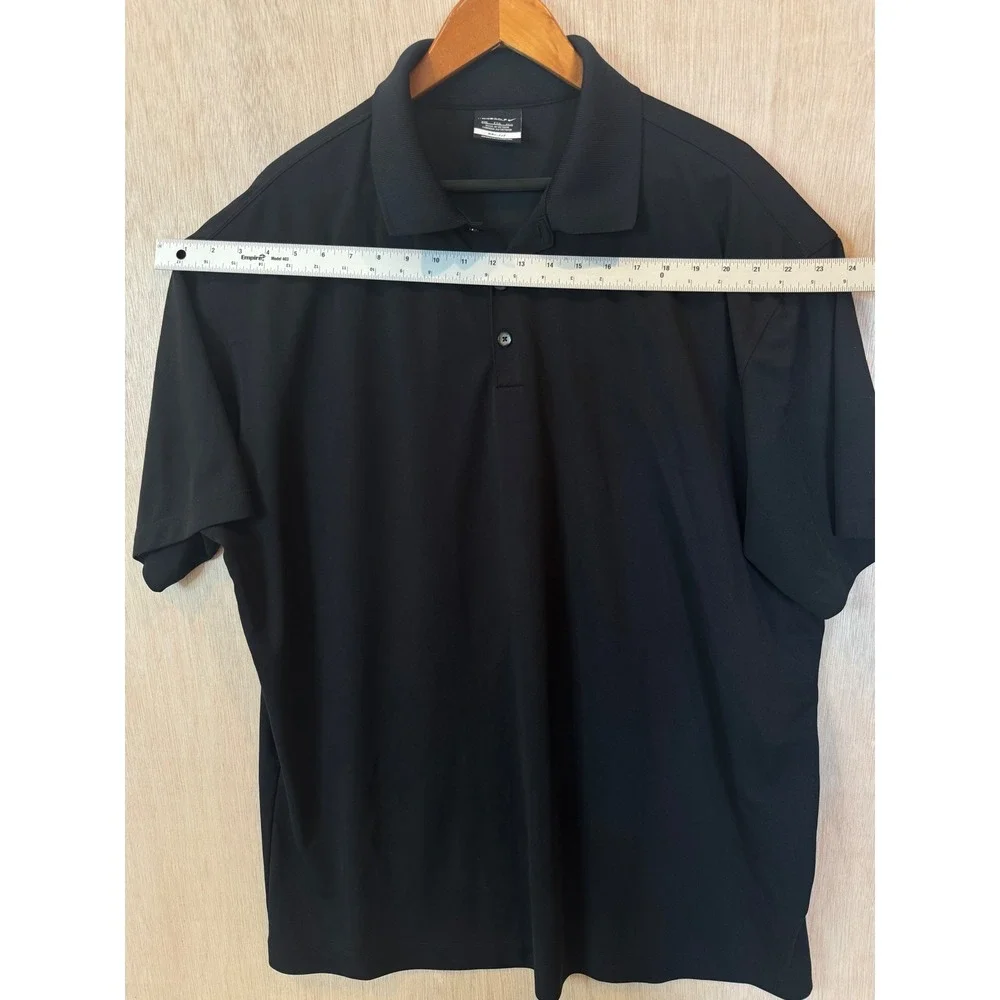 Nike Golf Dri-FIT Polo Shirt Mens XXL Black Short Sleeve Athletic Swoosh Logo